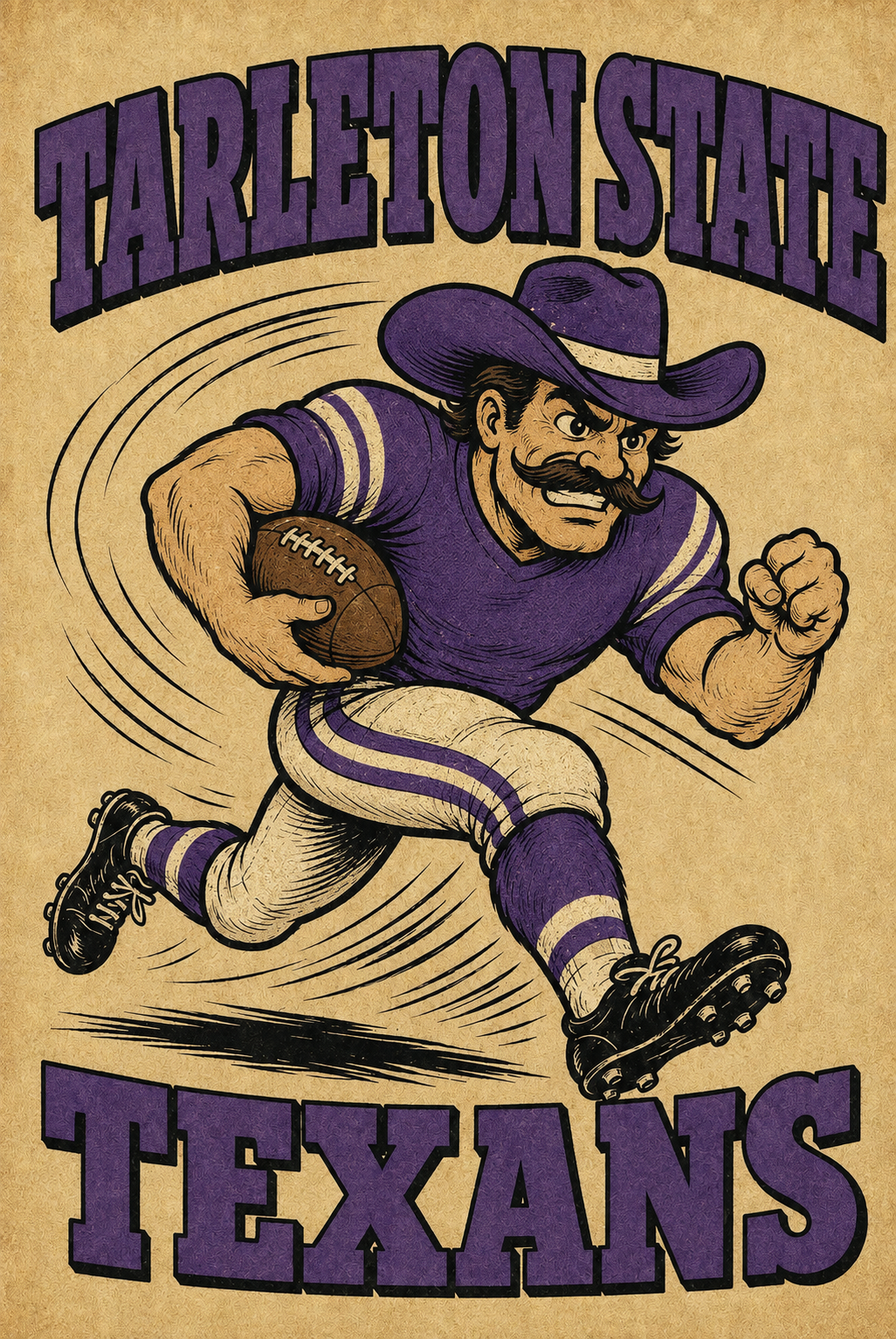 Tarleton State Texas Vintage-Style Football Wall Art