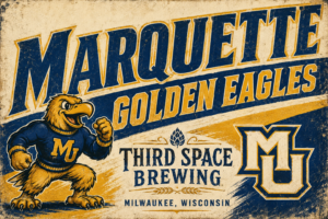 Marquette Golden Eagles Third Space Brewing Vintage-Style Wall Art