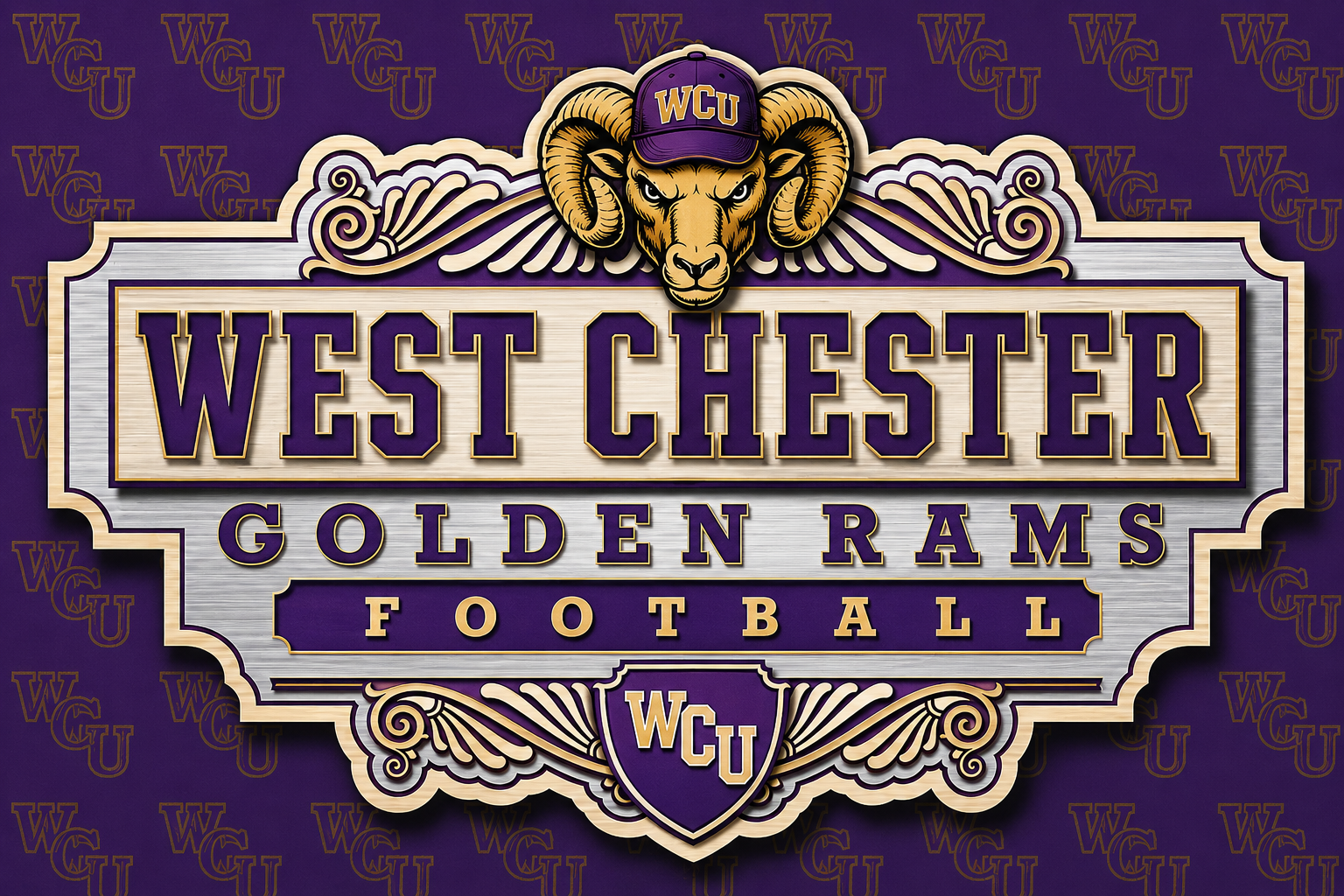 West Chester Golden Rams Football Decorative Sign
