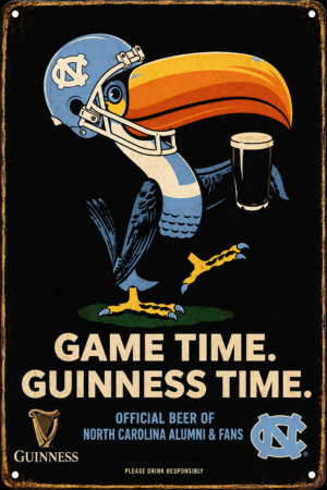 Guinness Game Time North Carolina Football Wall Sign