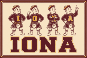 Retro IONA Character Typography Wall Art