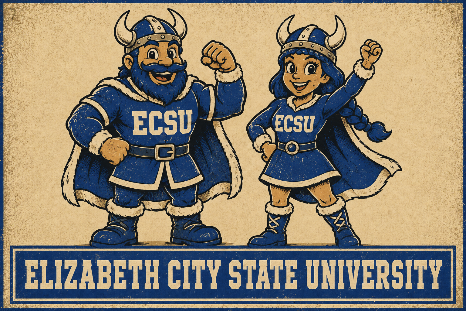 ECSU Viking Mascots Elizabeth City State University Wall Art