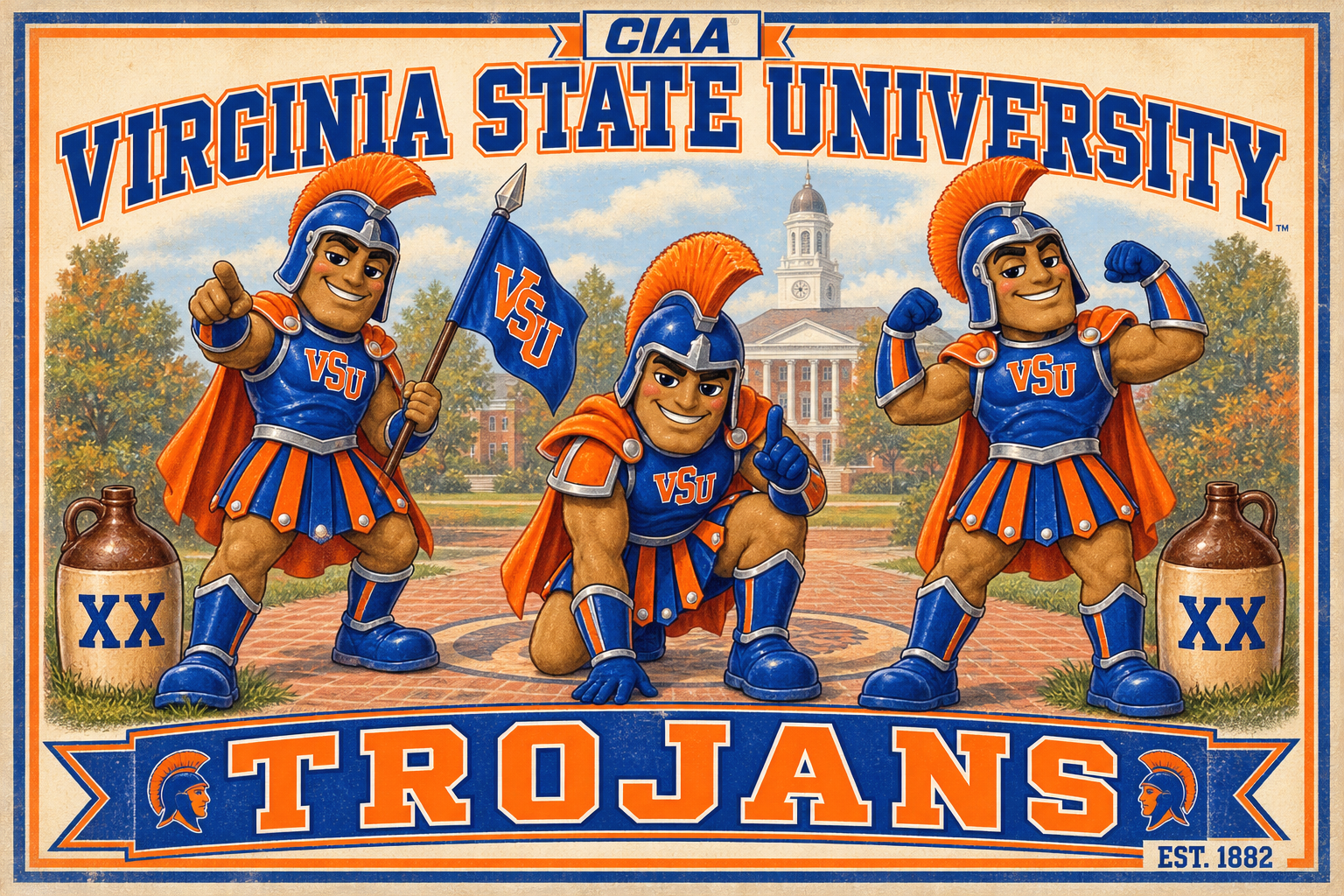 Virginia State University Trojans Vintage-Style Wall Art