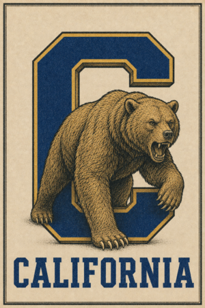 California Bear Vintage-Style Graphic Wall Art