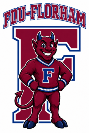 Red Devil Mascot Collegiate-Style FU-FLORAM Graphic