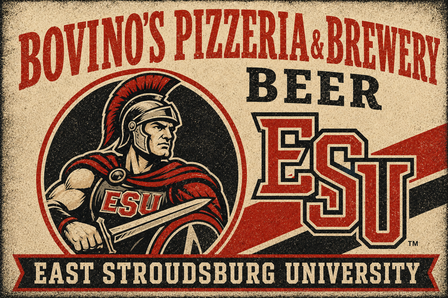 East Stroudsburg University Warriors Pizzeria & Brewery Wall Art