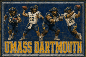 UMass Dartmouth Pirates Football Vintage-Style Wall Art