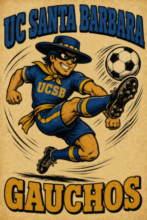 UCSB Gauchos Soccer Mascot Poster Design