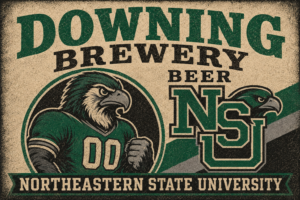 Northeastern State University Eagle Brewery-Style Graphic