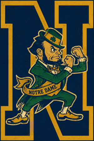 Vintage-Style Notre Dame Leprechaun Wall Art
