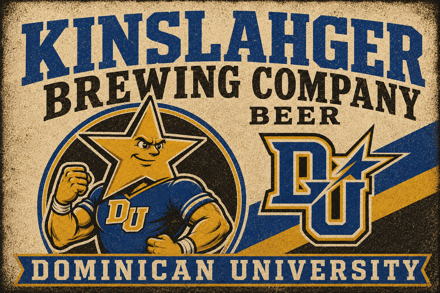 Kingslager Brewing Company Dominican University Vintage-Style Sign
