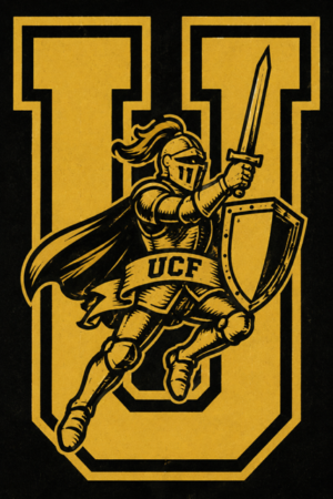 Black and Gold Armored Knight UCF Graphic Wall Art
