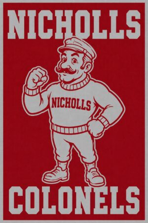 Nichols Colonels Red Cartoon Mascot Wall Art