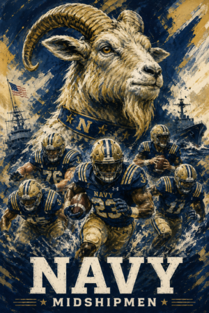 Navy Midshipmen Ram Football Maritime Poster