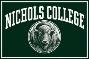 Nichols College Bison Green and White Wall Art
