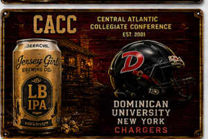 CACC Dominican University Chargers Beer & Helmet Wall Sign