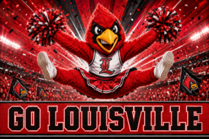 Go Louisville Red Bird Cheerleader Stadium Wall Art