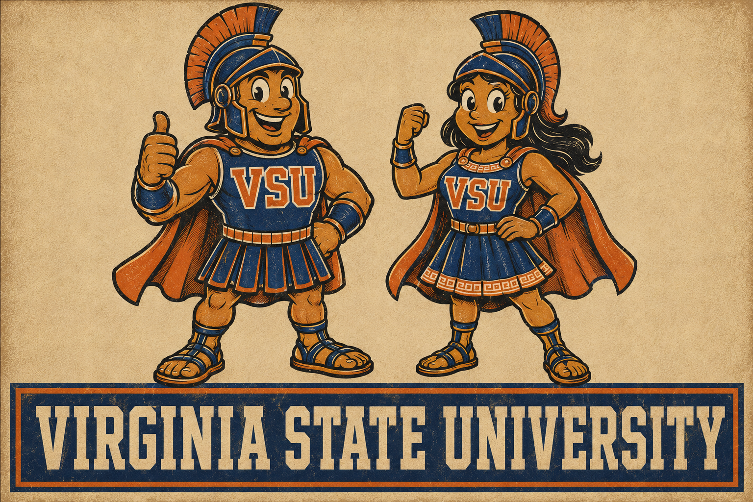 Virginia State University Spartan-Style Mascots Wall Art