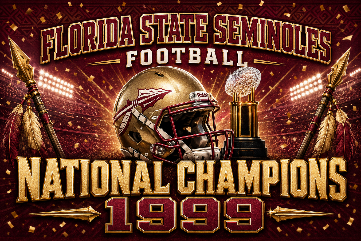 Florida State Seminoles Football 1999 National Champions Wall Art