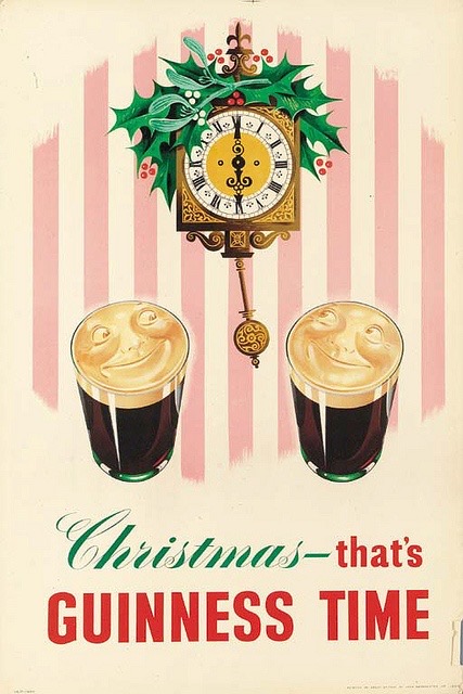 Christmas Guinness Time Clock and Stout Poster