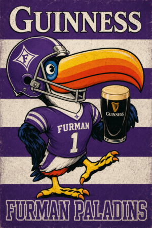 Guinness Furman Paladins Football Bird Wall Art