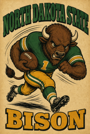 North Dakota State Bison Football Graphic Wall Art