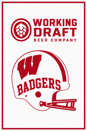 Working Draft Beer Company Badgers Red Wall Art