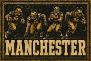 Michigan-Style Football Players Manchester Wall Art