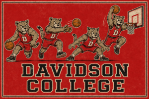 Davidson College Cougar Basketball Vintage-Style Wall Art