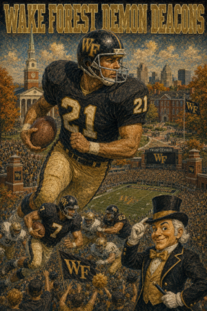 Wake Forest Demon Deacons Vintage-Style Football Wall Art