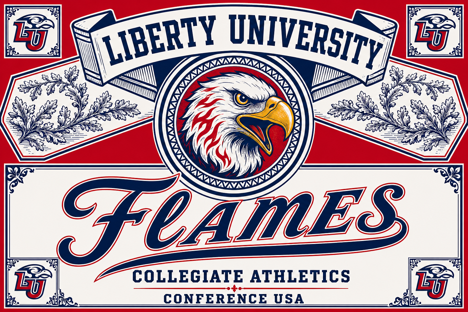 Liberty University Flames Collegiate Athletics Eagle Wall Art