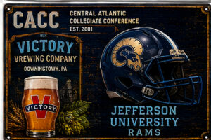 Central Atlantic Collegiate Conference Rams Vintage-Style Metal Sign