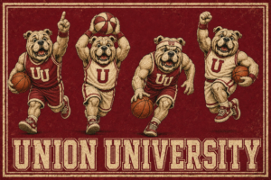 Union University Bulldog Basketball Vintage-Style Wall Art