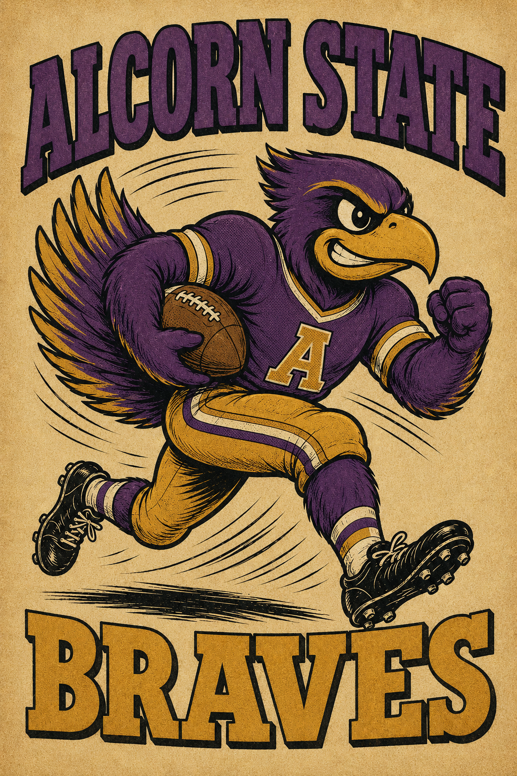 Alcorn State Braves Eagle Football Wall Art