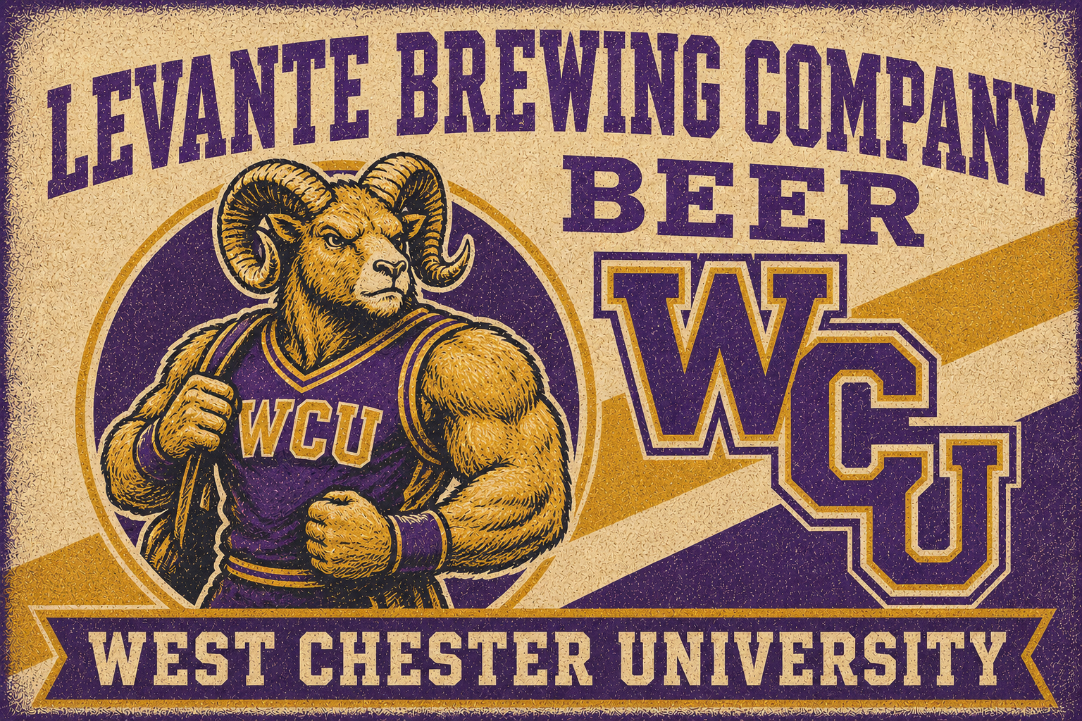 West Chester University Ram Beer-Themed Printed Wall Art