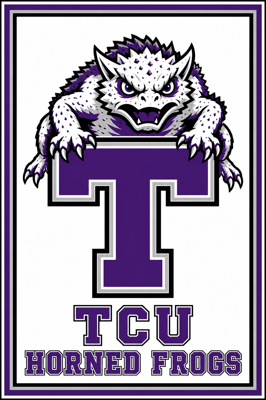 Purple Horned Frog TCU-Inspired Wall Art Print