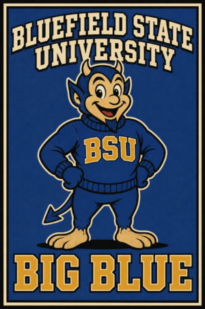 Bluefield State University Big Blue Mascot Wall Art