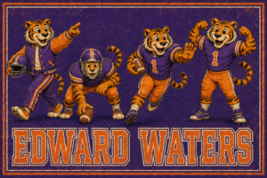 Edward Waters College Tigers Football Retro Wall Art 12x8in Metal Sign