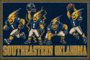 Southeastern Oklahoma Football Mascot Retro Wall Art