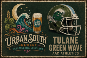 Urban South Brewery Tulane Green Wave Vintage-Style Wall Art
