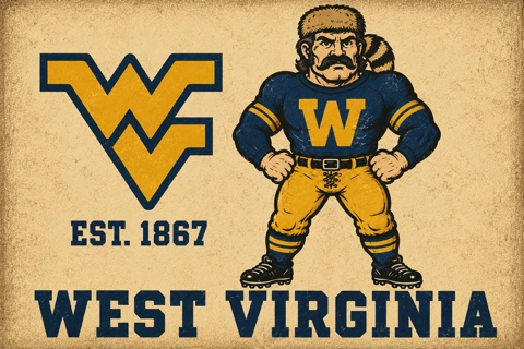 Vintage-Style West Virginia Mountaineer Wall Art