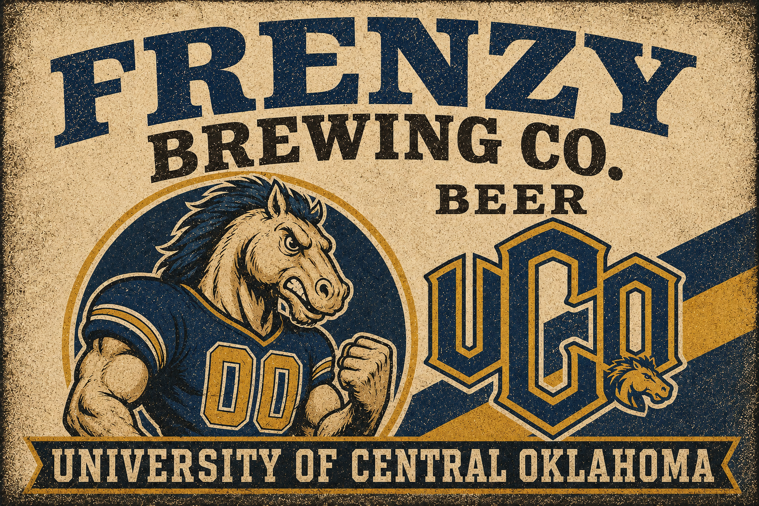 UCO Horse Mascot Vintage-Style Wall Art