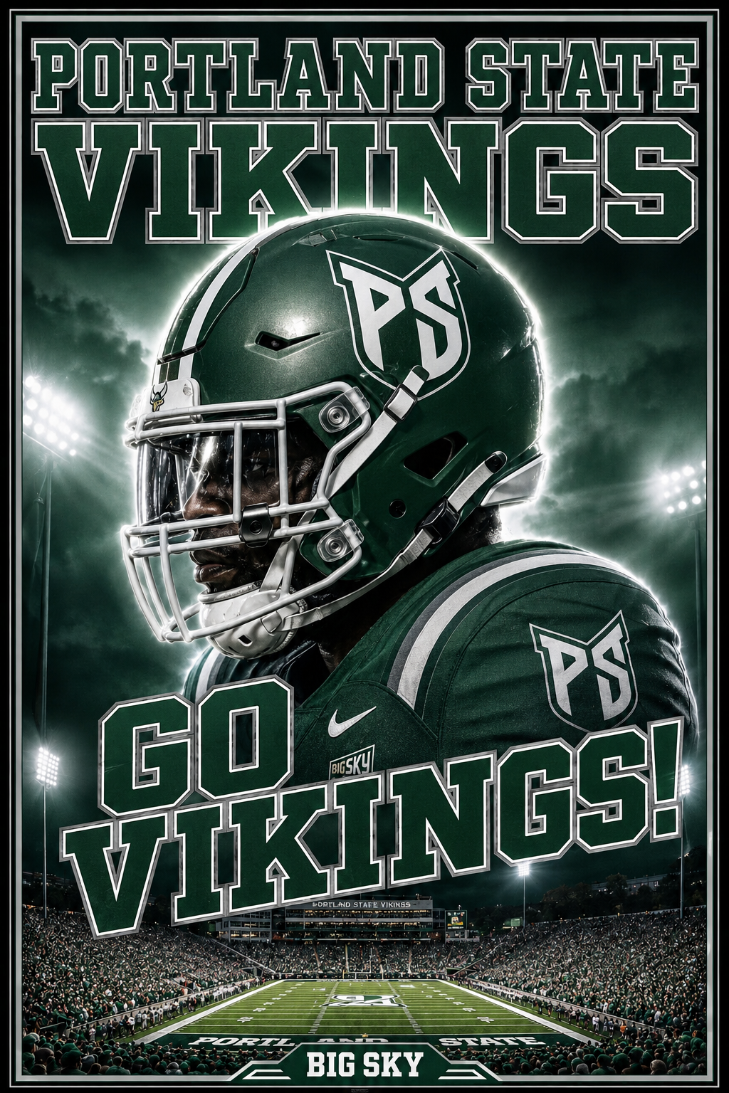 Portland State Vikings Football Stadium Poster