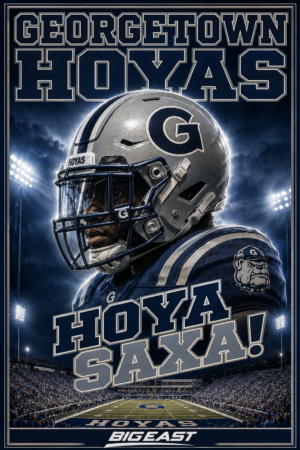 Georgetown Hoyas Football Helmet Stadium Wall Art Poster