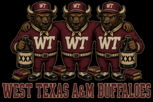 West Texas A&M Buffaloes Three-Buffalo Graphic