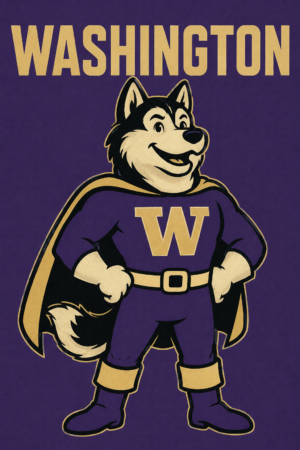 Washington Husky Superhero Graphic Wall Art