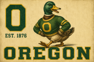 Vintage-Inspired Oregon Duck Football Wall Art