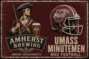 Amherst Brewing UMass Minutemen Football Wall Art