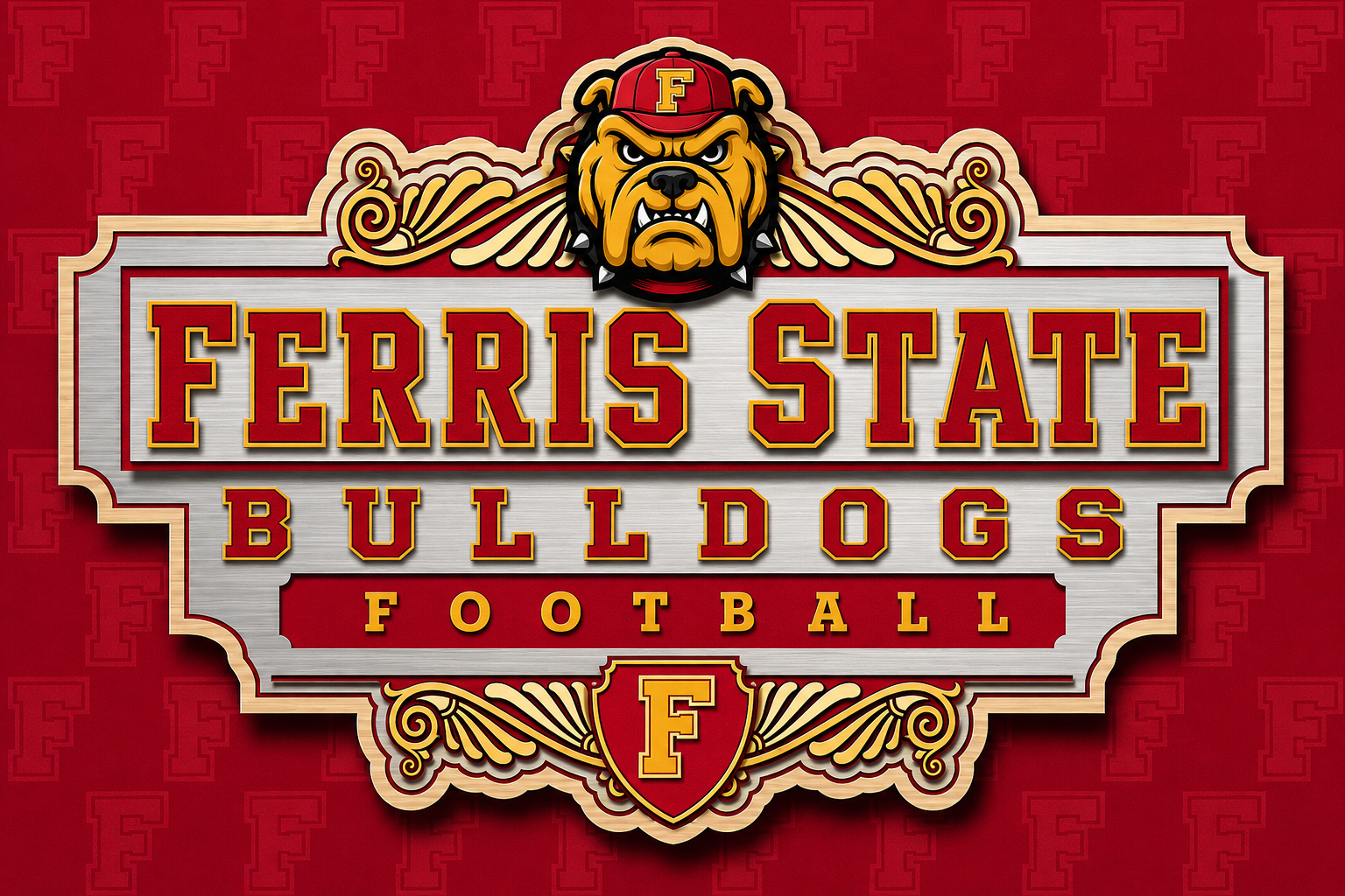 Ferris State Bulldogs Football Bulldog Plaque Design