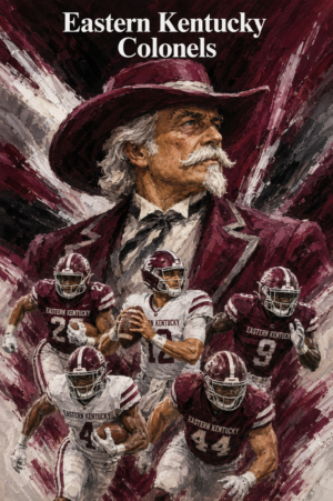 Eastern Kentucky Colonels Football Cowboy Artwork